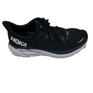 Hoka One Clifton W 8 Running Athletic Shoes Women's Size 9.5 B, Black White Used